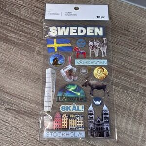 Recollections Sweden 18pc Stickers Dala Horse Moose Nordic Scrapbook Travel